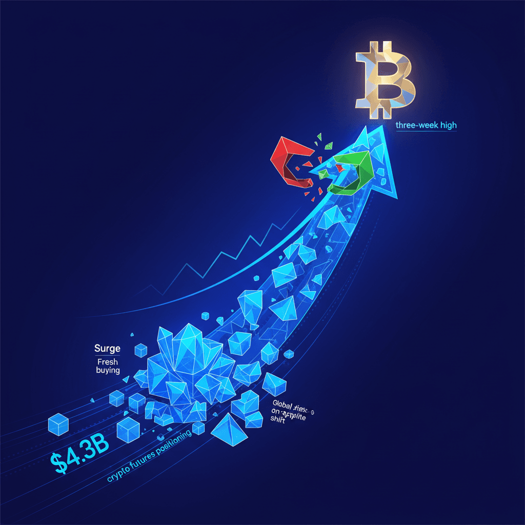 Bitcoin Hits Three-Week High as Ceasefire Sparks $4.3B Surge in Crypto Futures Positioning